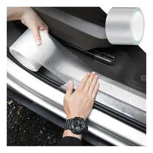 Car Door Edge Guards, Clear Invisible Carbon Fiber Auto Door Sill Protector, Anti-Collision Transparent Adhesive Strip Film, DIY Vehicle Door Trim Tape Accessories for Most Cars car wrap protection