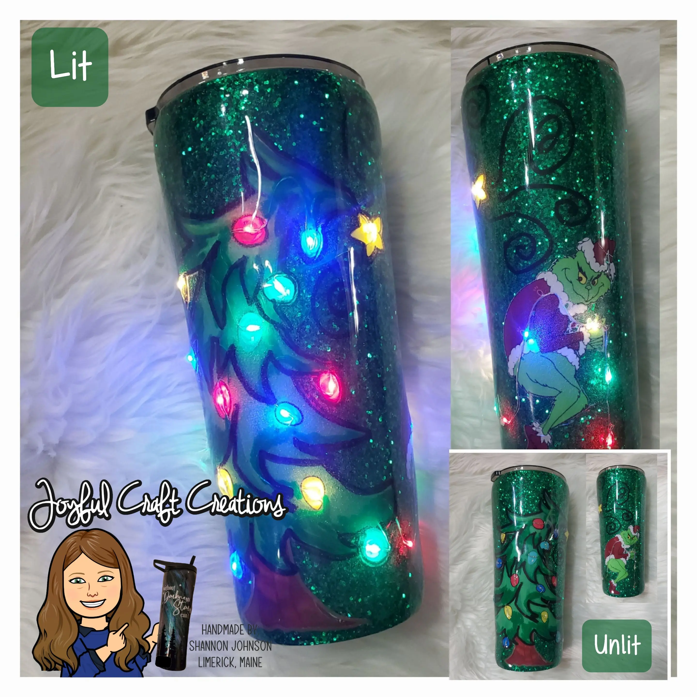 Light Up Tumbler - Grinch Stealing Christmas