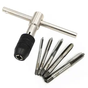 6PCS/Set Tap Drill Wrench Tapping Threading Tool M3-M8 Screwdriver Tap Holder Hand Tool Thread Metric Plug Tap Screw Taps Tool Kit Set
