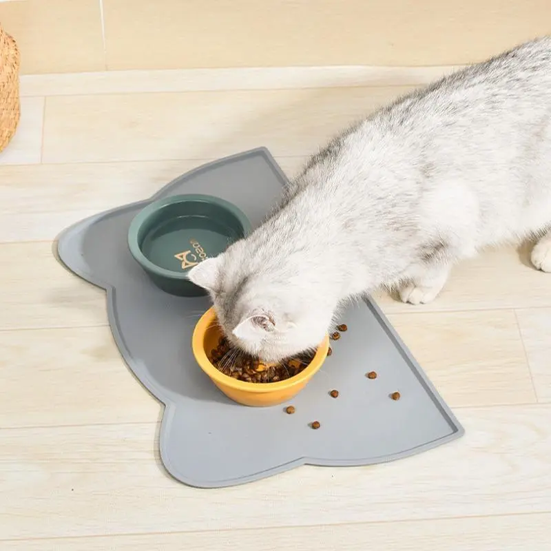 Pet Silicone Placemat, 1 Count Waterproof Pet Feeding Meal, Household Non-slip Pet Anti-leakage Mat Tray, Reusable Silicone Mat