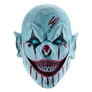 ClownMaskScaryEvilKillerCreepyDemonMasqueradePartyCostumeAccessoriesFullHeadLatex