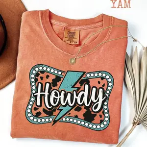 Comfort Color Howdy Shirt – Western Rodeo Tee, Cowgirl Outfit Trend, Country Style Top, soft and comfortable Womenswear Top Breathable Everyday
