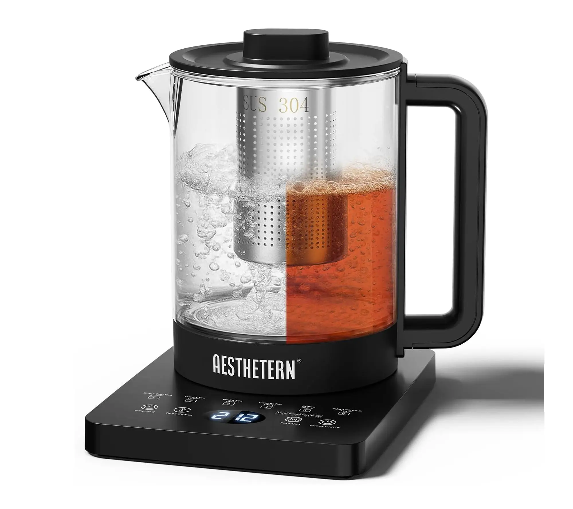 Aesthetern Electric Tea Kettle with Infuser, Black Aesthetern Electric Tea Kettle with Infuser, Black
