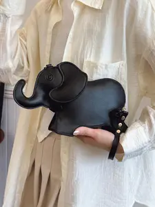 Women's Cute Elephant Shaped Shoulder Bag, Fashionable Solid Color Crossbody Bag for Daily Used, Casual Trendy Versatile High-quality Daily Commuting Bag