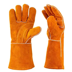 [SummerVibes]Greenish Slickman Stick Welding Gloves – Buffalo Leather, Fully Insulated for TIG MIG ARC Welding