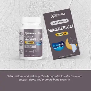 Xcentials Magnesium Complex 500mg - Natural Sleep Aid & Bone Strength Support - 60 Capsules - US Formulated for Relaxation and Stress Relief