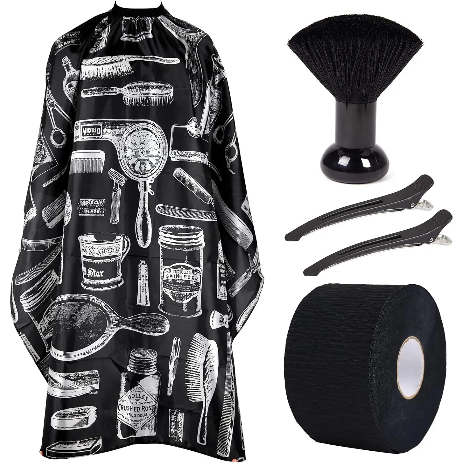 5 Pcs Hair Cutting Tool,Including Barber Cape for Men,Hair Cape for Haircuts with Adjustable Neck Size Neck Strips Neck Duster Set,Barber Neck Strips for Hair Cutting,Christmas Party Gifts,Hand Tools Kits