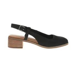 TOMS Womens Jaclyn Square Toe Slingback Heels Dress Casual Casual Low Heel 1-2" - Black