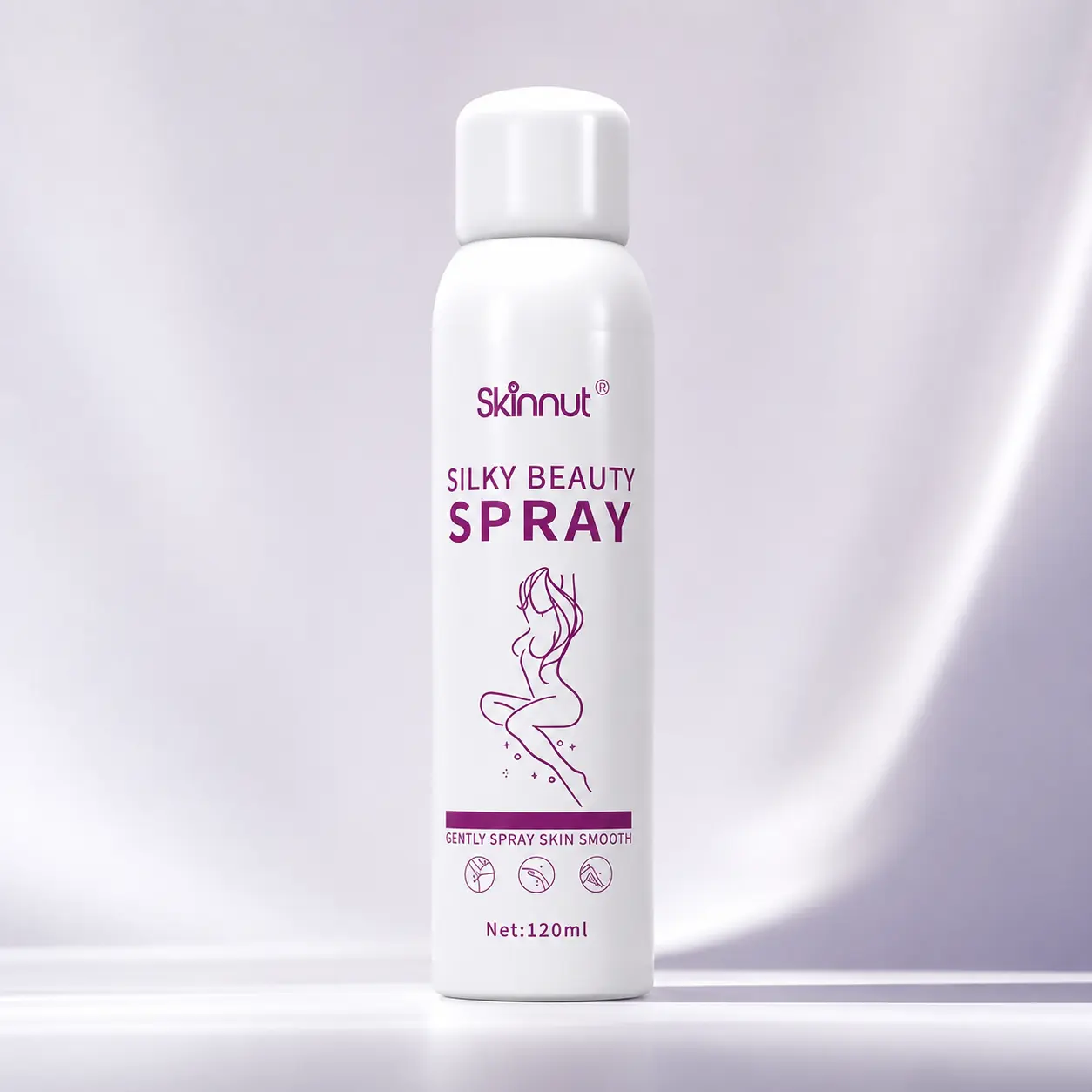 Skinnut Hair Removal Mousse Spray - Gentle Painless Foam with Aloe, Chamomile & Centella Asiatica Extract, Soothing Wipe-Off Plant-Based Moisturizer for Sensitive Skin & All Body Areas