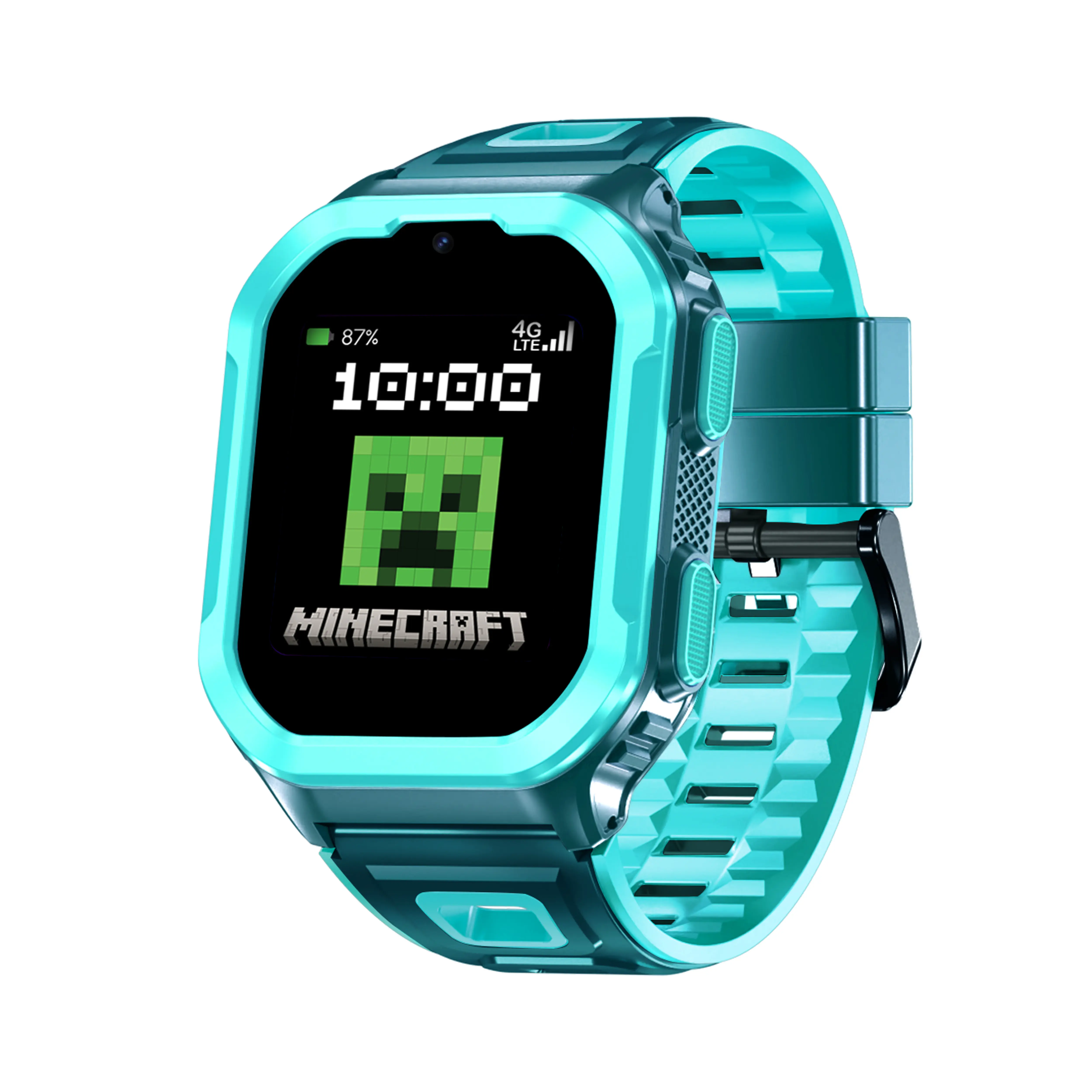 Minecraft iTime 4G Kid's Smart Watch with Calling, Messaging, GPS Tracking, & Secure Monitoring, No SIM Card, Green - MIN4305