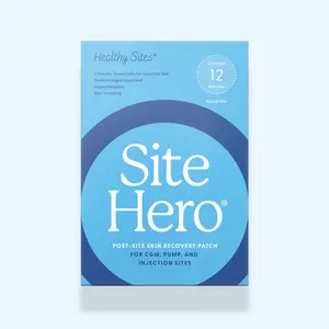 Site Hero - Post Injection Site Recovery Patch for CGM & Pump Sites - 12 Patches - Hydrocolloid for Skin Repair & Comfort