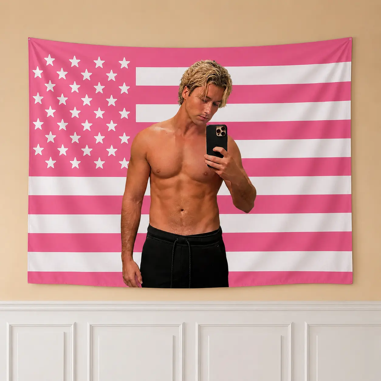Graham Logan Di Laurentis Hockey Wall Tapestries - Off Campus Inspired Lightweight Print Flag, Briar Hockey Room Decor, Romance Sports Themed Home Gift