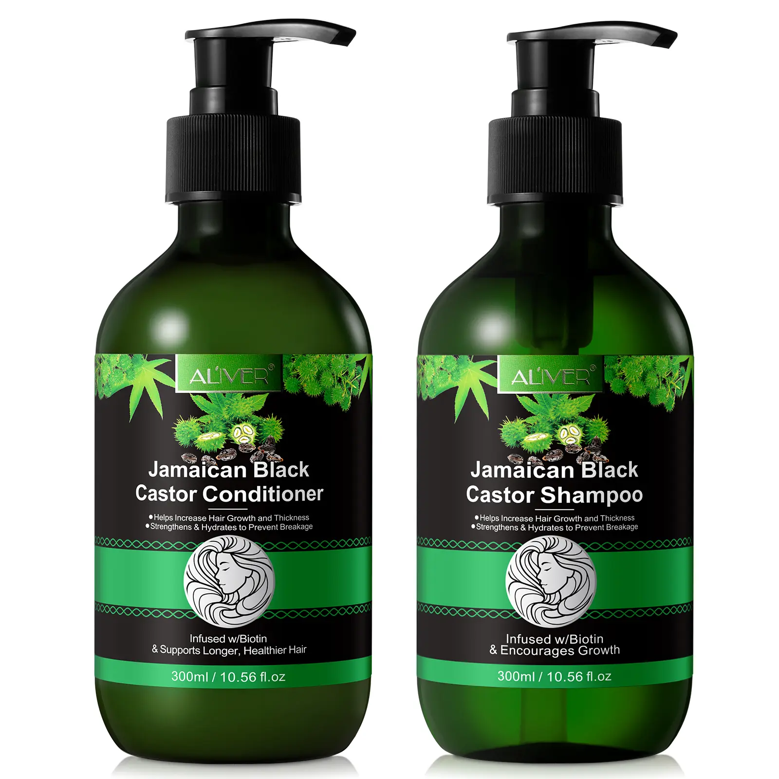 【Shampoo Combo】Aliver Jamaican Black Castor Shampoo & Conditioner (300ml)