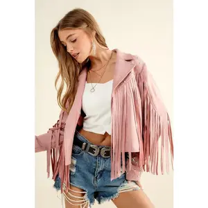 Studded Fringe Open Western Jacket
