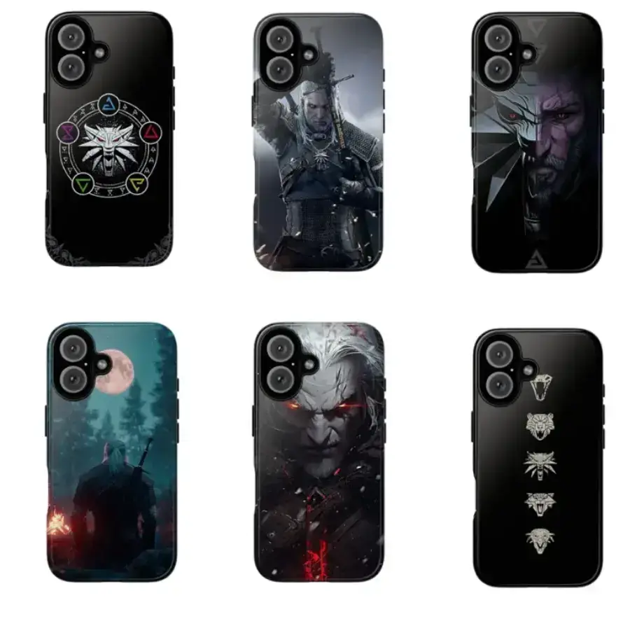 Dark Fantasy Geralt Of Rivia Video Game TV Show Fan Merch The Witcher Series Art Tough Phone Case. Edgy Gamer Aesthetic Rugged Shockproof Protective Cover For iPhone 17 Pro Max 16 Air 15 14 13 12 11.