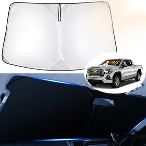 Canvcle Windshield Sun Shade for 2019-2025 2026 Chevrolet Chevy Silverado/GMC Sierra 1500 2500 3500 Accessories Window Sunshade Sun Visor Protector Foldable Blocks UV Rays Keep Your Car Cooler