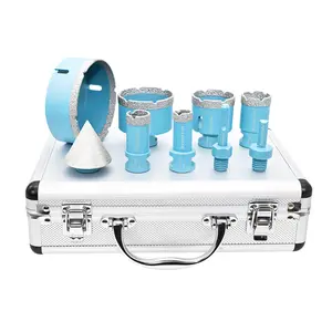 9PCs Daily Diamond Core Drills Set, High-Quality,  Drill Bits &  Beveling Chamfer Bit &  Adapters, For Ceramic Tile Marble Porcelain 5/8-11 Thread, Diamond Core Drill, Dry Diamond Title Drill, Diamond Tile Bit Power Tool Home Improvement Cutting Portable