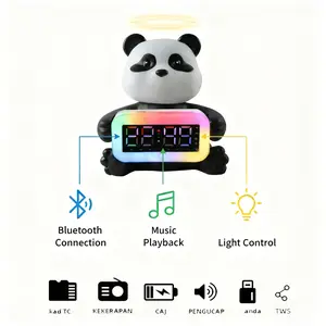 Cute Cartoon Bluetooth Speaker Featuring 360° Surround Sound and Surrounding LED Ring Light, Deep Bass Audio, TWS Stereo Technology, Bluetooth 5.0 Connectivity, Long-Lasting Battery, Ideal for Bedroom Decor and Gifting