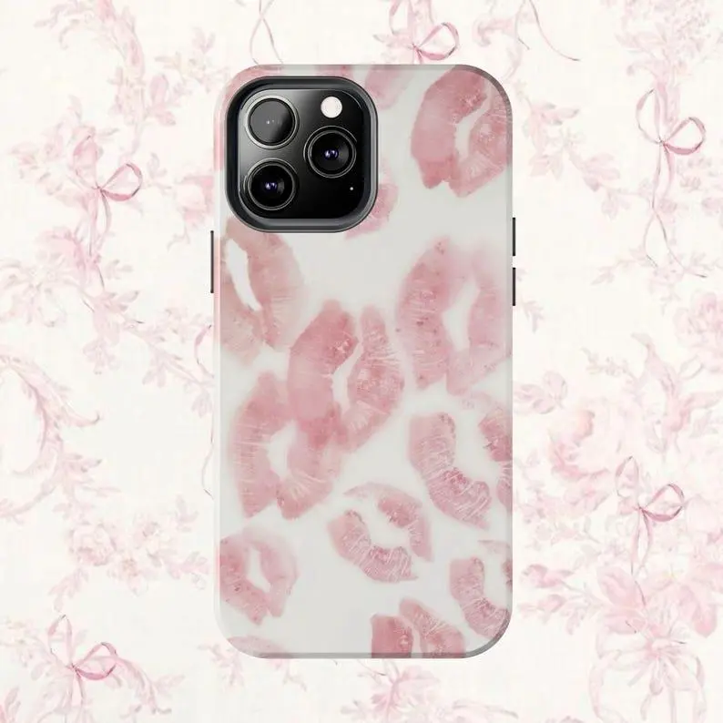 Adorable Baby Pink Kiss Mark Phone Case | Soft Girl & Coquette Aesthetic | Trendy, Protective and Chic | Perfect Gift Idea