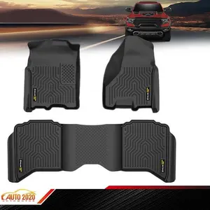 3D All Weather Floor Mats TPE Fit For 2009-2024 Dodge Ram 1500 Classic Crew Cab