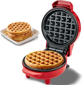 Mini Waffle Maker 4 Inch – Nonstick Compact Waffle Iron for Chaffles, Breakfast & Kids, Portable Single Waffle Maker for Kitchen, Dorm & Apartment