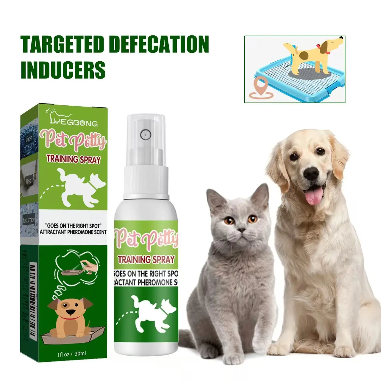 Yegbong Pet Potty Training Aid, Toilet Trainer for Dogs & Cats, Poop Locator Spray, Easy Cleanup Solution, Effective Housebreaking Tool
