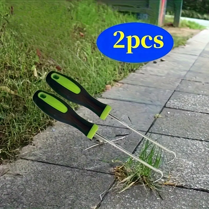 Garden Weed Hook, 2 Counts Durable Heavy Duty Garden Maintenance Tool, Garden Cleaning Tool for Small Path Weed Cleaning & Narrow Space