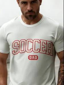 Summer Short Sleeve Top, Simple Graphic Tee, Unisex Loose Fit, Heavyweight Pullover, High-End Print Design, Vintage Style