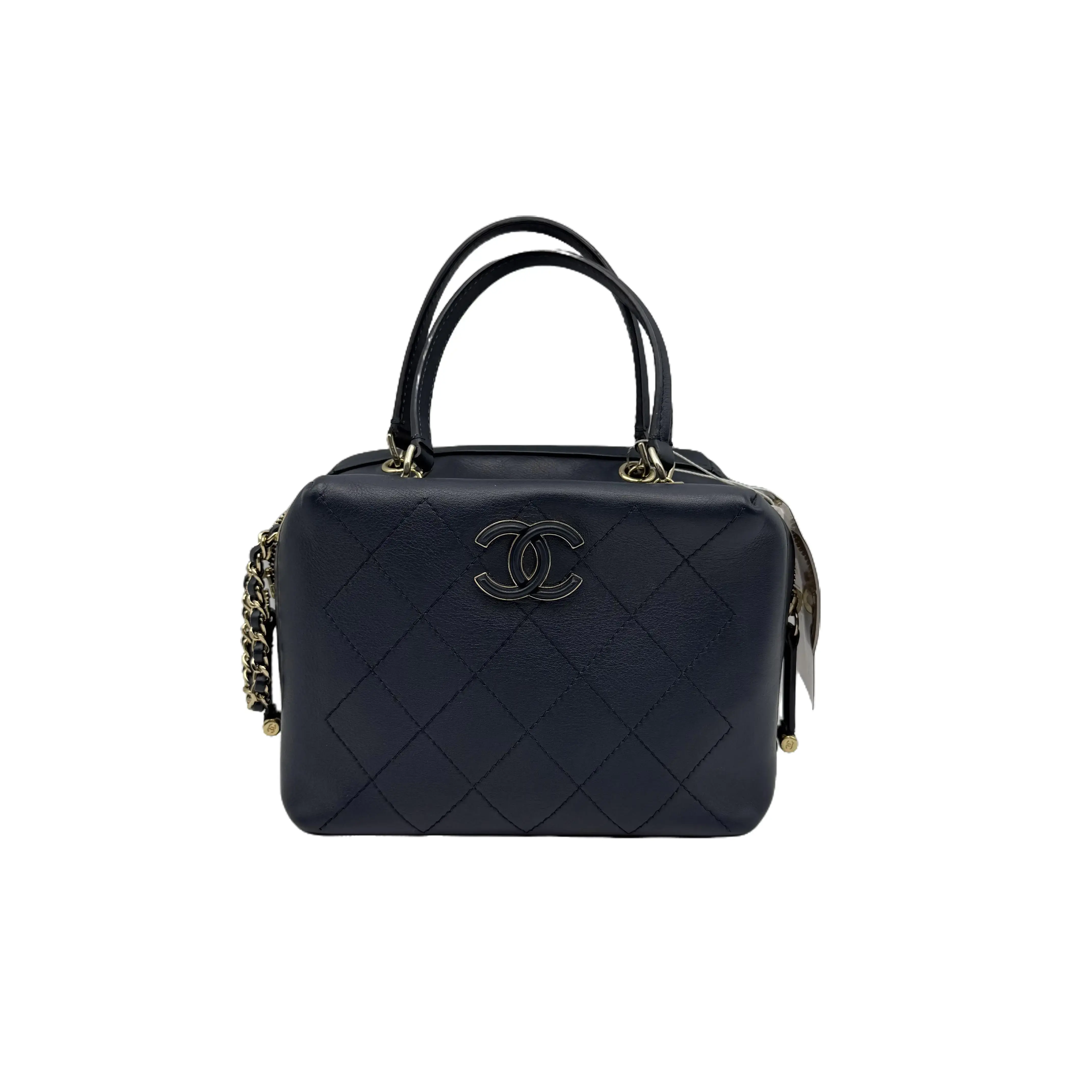 Pre-owned CHANEL france Crossbody Bags h8 Agate Blue Vintage Small Square Box Crossbody Bag 51804