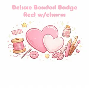 JFKreations Deluxe Beaded Badge Reel w/charms for Crafting and Organizing