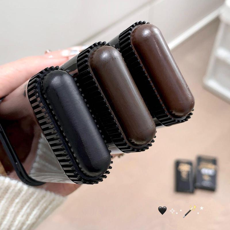 Hair Color Stick,Safe Convenient Comb Hair Dye Cream,Black Portable Hair Colouring,2-in-1 Color Correction Stick with Comb to Cover Gray and White Hair(three color, Black&Dark tea&Chestnut brown)