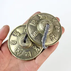 Tibetan Tingsha Cymbals Meditation Gong Sanskrit Brass Handheld Chime Bells for Spiritual Healing Mindfulness Yoga Buddhist