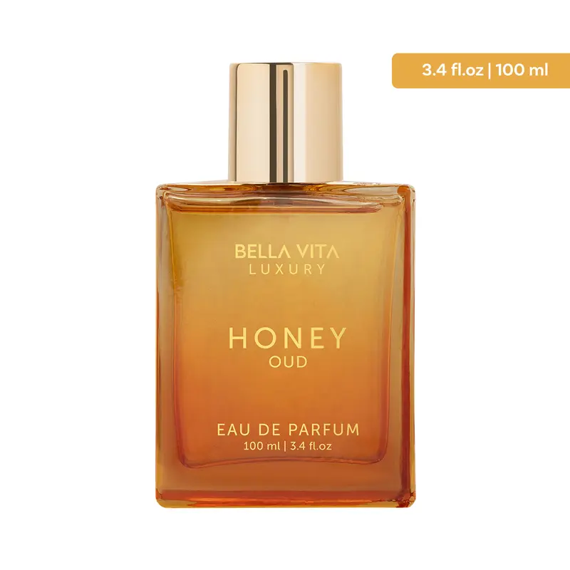 Bellavita Honey Oud Eau De Parfum 100ml (3.4oz) | Unisex Luxury Perfume for Women & Men | Sweet Honey & Smoky Oud | Long-Lasting Arabic Fragrance | Perfect Mother’s Day Gift | Vegan & Cruelty-Free
