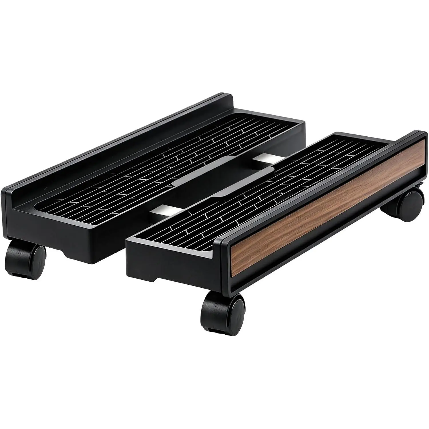 PC Tower Stand with Wheels Adjustable Rolling Computer Cart - Mobile CPU Floor Cart Gaming Desktop
