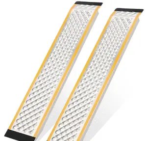 Aluminum Lawn Mower Ramps 57" Long 9" Wide 1000 lbs Capacity Anti-Slip Punch Plate Surface Lightweight Sturdy Shed Access