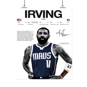 [New Sports Decor - Sale Up To 40%] [Unframe] Kyrie Irving Signed Poster, Hardline Series Basketball Wall Art, Elite Playmaker Decor, Athlete Room Display, Gift for Sports Fans