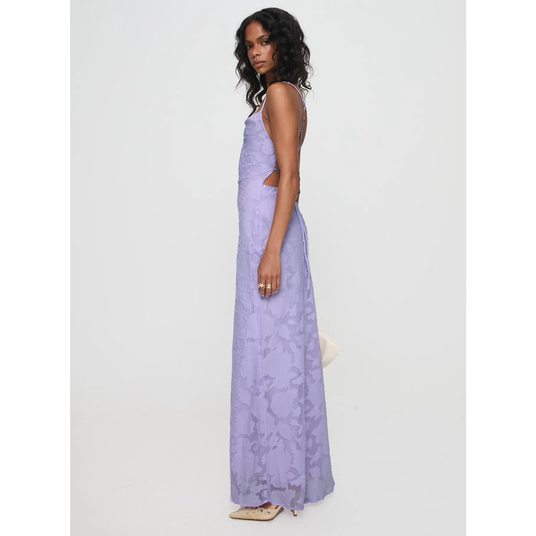 Celena Maxi Dress Lilac Burnout - TikTok Shop