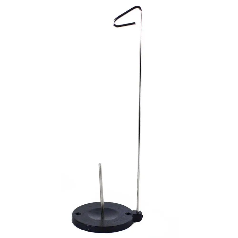 Universal Home Sewing Machine & Serger Thread Stand - 1 Spool Capacity, Iron Base (4.25" Diameter), Compact Footprint, Metal Construction, Improves Flow, Reduces Tension Strain, Prevents Tipping & Vibration, Eliminates Tangles, Ideal for Embroidery