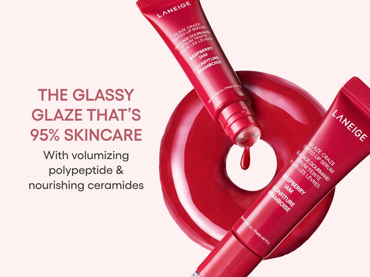 Laneige Glaze Craze Tinted Lip Serum, Hydrating & Moisturizing Lip Tint, Korean Lip Care, Infused with Polypeptide