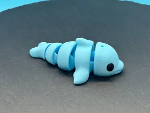 3D Printed Articulated Mini Baby Dolphin - Fidget Friend Animal