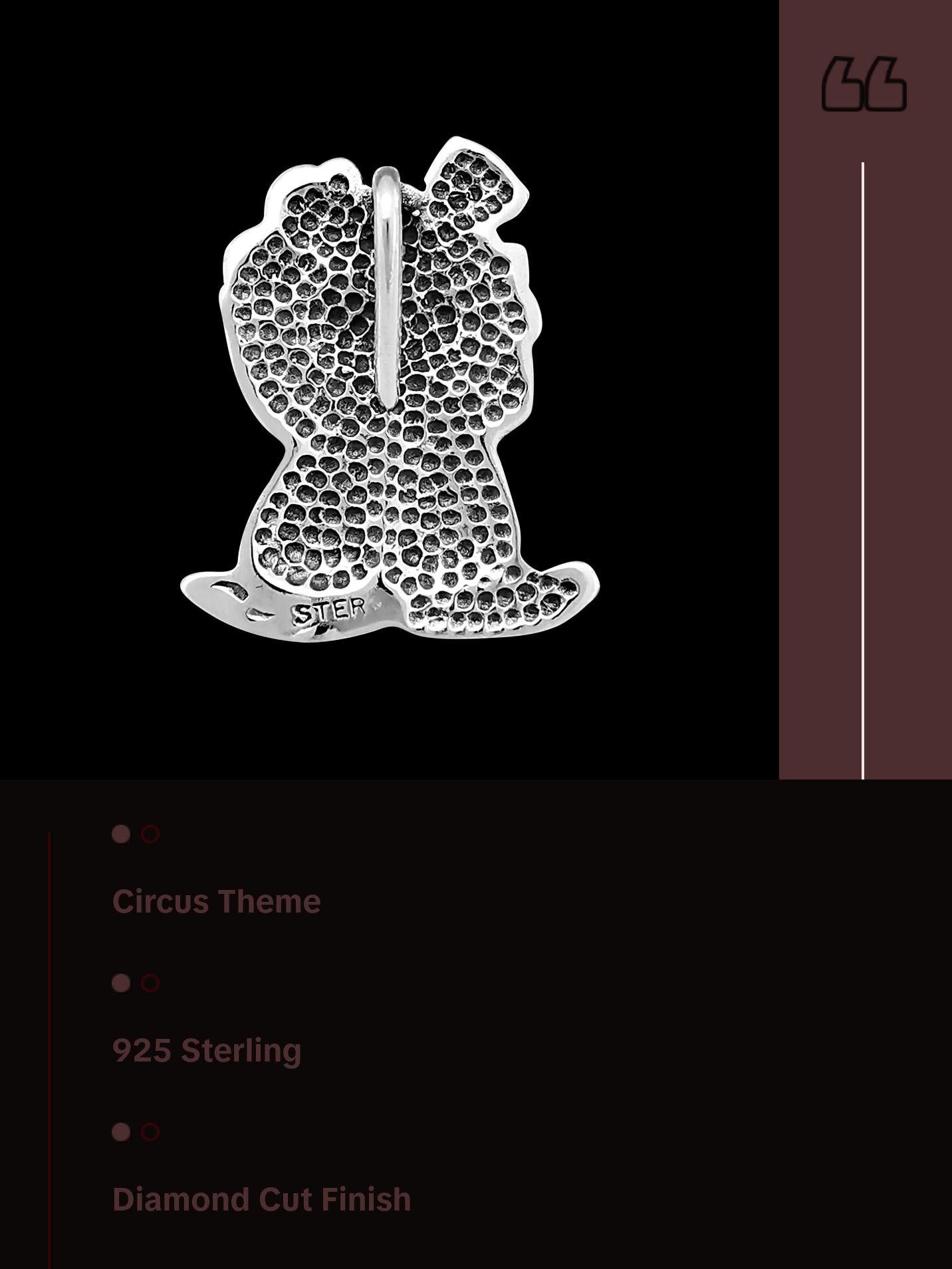 Circus Clown Pendant • 925 Sterling Silver • Diamond Cut • Handmade Jewelry