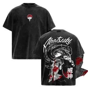 Obito Akatsuki Graphic Tee - Premium Vintage Washed Soft Cotton Oversized T-Shirt. Masked Ninja Sharingan Dark Anime Streetwear Casual Top, Epic Japanese Manga Clothing Gifts for Naruto Fans & Otaku! Trending Y2K Grunge Uchiha Clan Ninja Apparel.