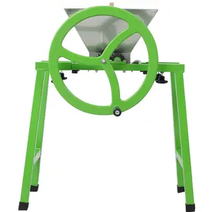Fruit, Apple, Wine Classic Crusher with Bracket -7-liter/1.8 gallon Manual Grinder - Large Stainless Steel - Green, Portable Wheel Fruit Dispersing and Beating Machine, Manual Juice Extraction and Grinding