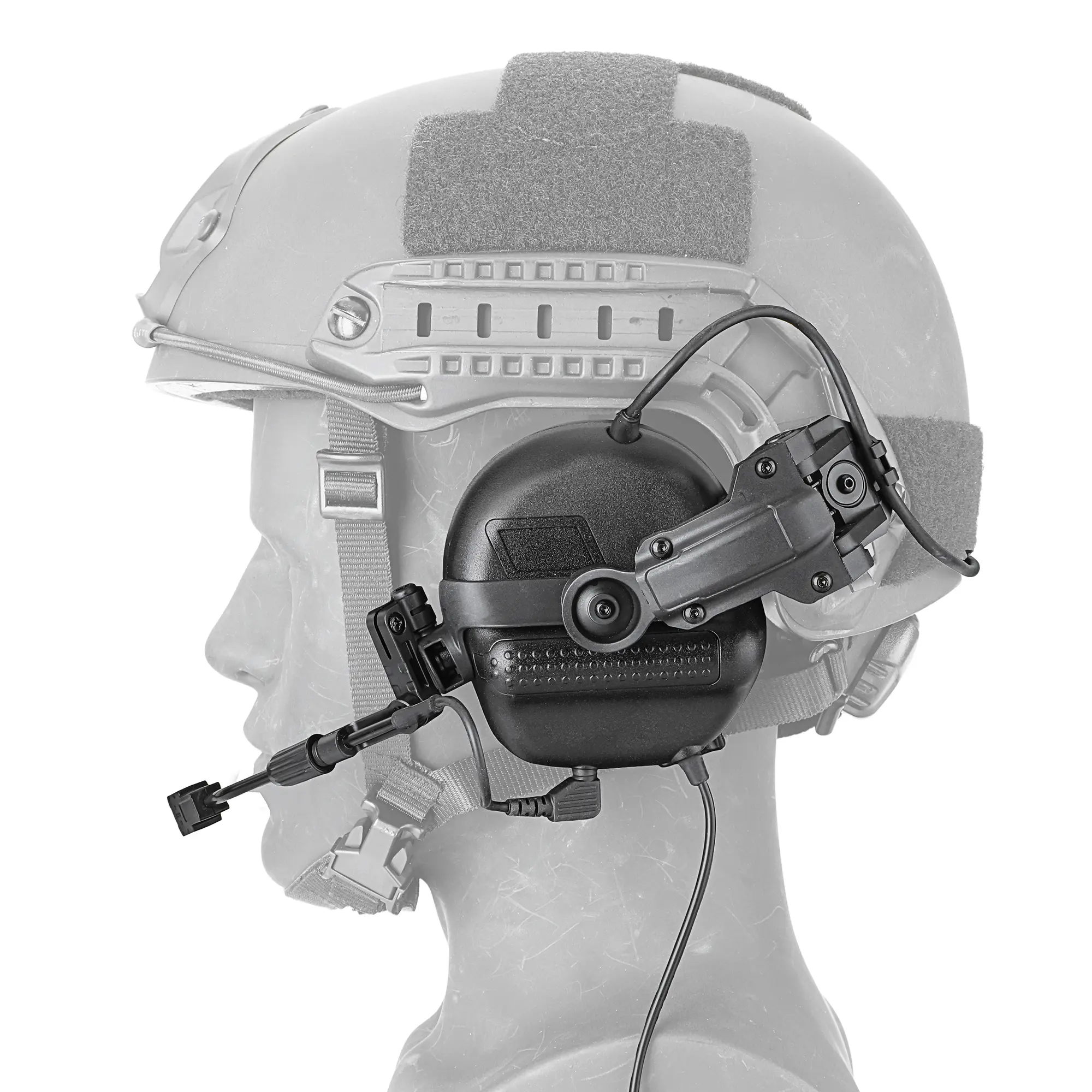 Tactical Low Profile Helmet Earmuffs, Composite Shooting Protection with Active Noise Cancelling and 23dB NRR for FAST/Wendy Helmets, Hearing