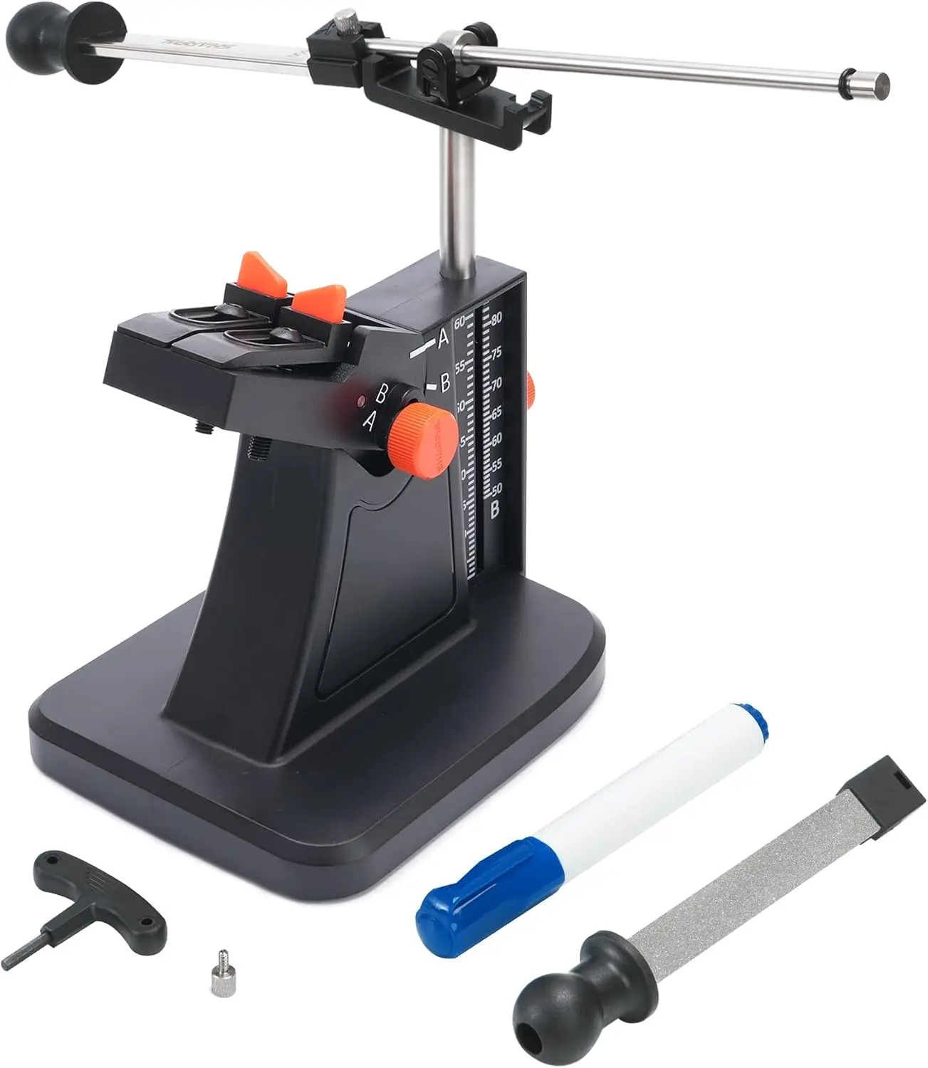 Adjustable Scissor Sharpener, 22 ° -84 °   Variable Angle Sharpening Tool with 325 & 600 Grit Diamond Plates, Multi-Purpose Blade Sharpener for Kitchen Scissors, Hair Shears, Sewing Scissors, Lawn Mower Blades, Pruners and Hedge Shears