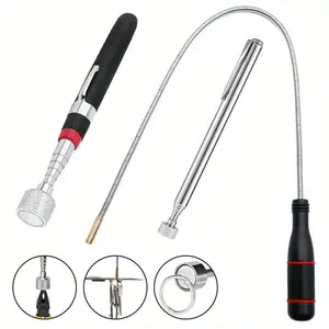 3pcs Retractable Magnetic Tool Set - Retractable, bendable magnetic wand with spring design for easy retrieval, durable metal and plastic construction, suitable for retrieving hard-to-reach magnets, magnetic fishing, industrial magnetism