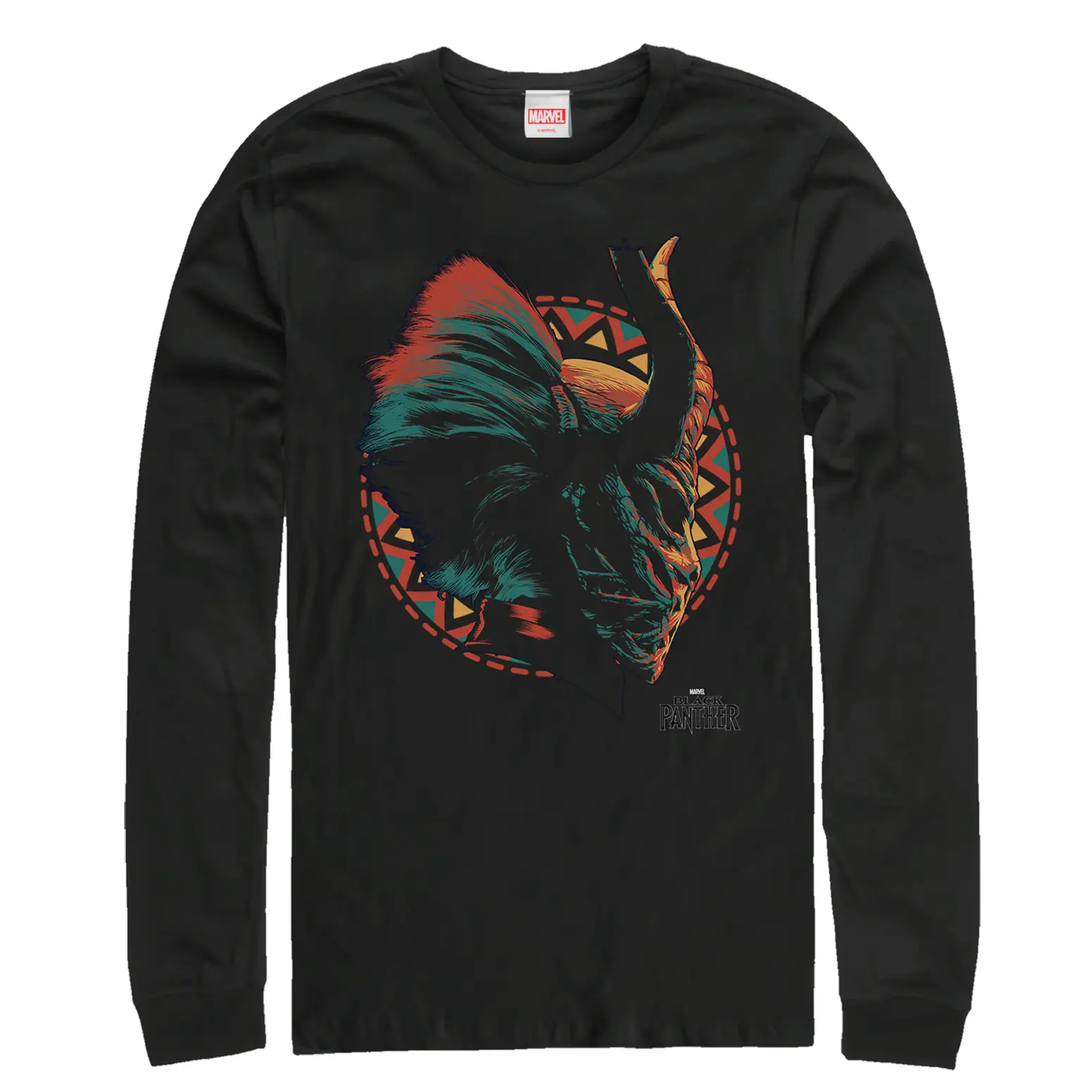 Men's Marvel Black Panther 2018 Killmonger's Mask Long Sleeve Shirt