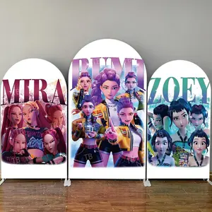 15-day Delivery Vibrant Multi-Color Character  Arch Backdrop Cover for Themed Events