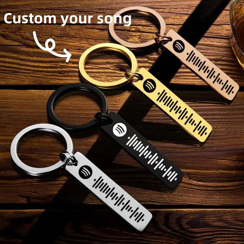 【Customization】Scannable Music Code Keychain Custom Music Song Keychains Birthday Anniversary Gifts