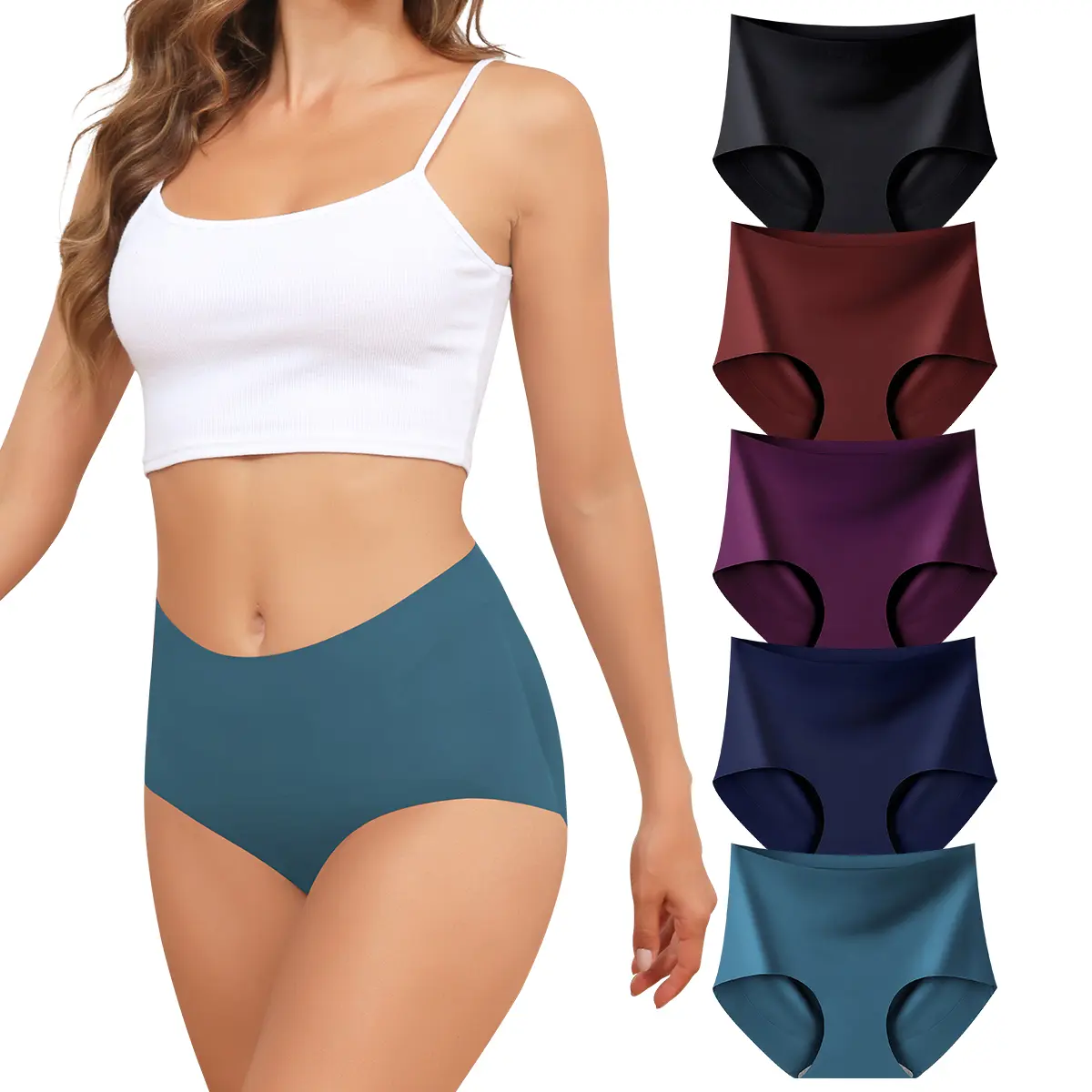 LEVAO 5 Pack Seamless High Waisted Underwear – No Show Soft Stretch Briefs for Women, Full Coverage S-XXL
